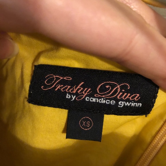 Trashy Diva Solid Yellow Trixie Mini Dress - XS - Picture 2 of 3
